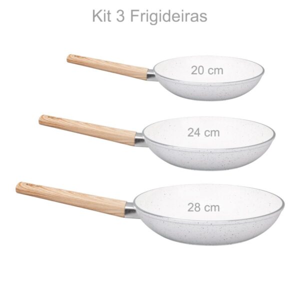 Kit 3 Frigideiras 20 cm 24 cm 28 cm