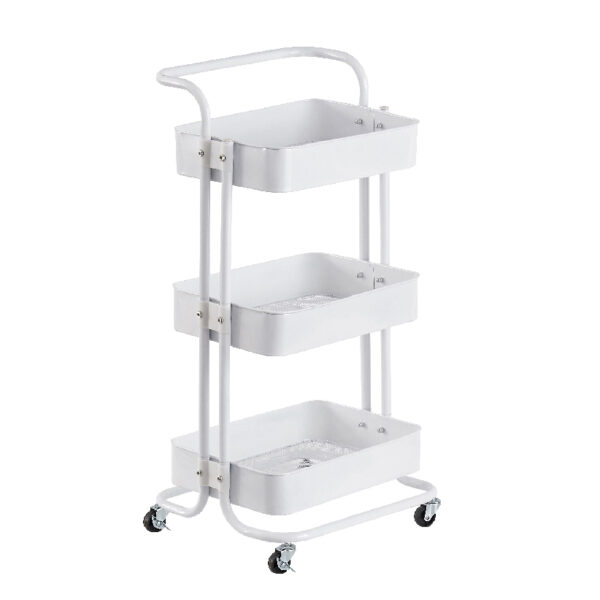 Carrinho Organizador Multiuso com 3 Prateleiras – Branco